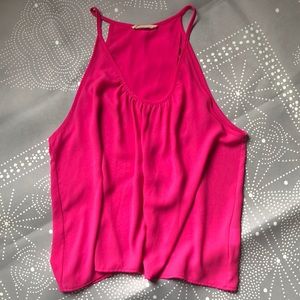 Lush Fuchsia open cross back tank